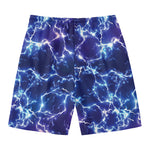 Blue And Purple Lightning Print Men's Swim Trunks
