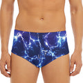 Blue And Purple Lightning Print Men's Triangle Swim Briefs