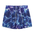 Blue And Purple Lightning Print Mesh Shorts