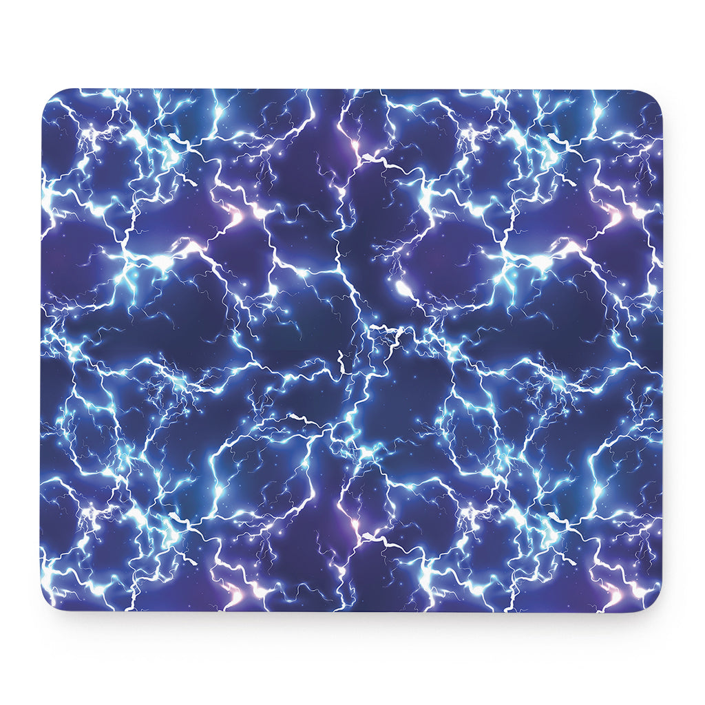 Blue And Purple Lightning Print Mouse Pad