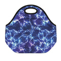 Blue And Purple Lightning Print Neoprene Lunch Bag