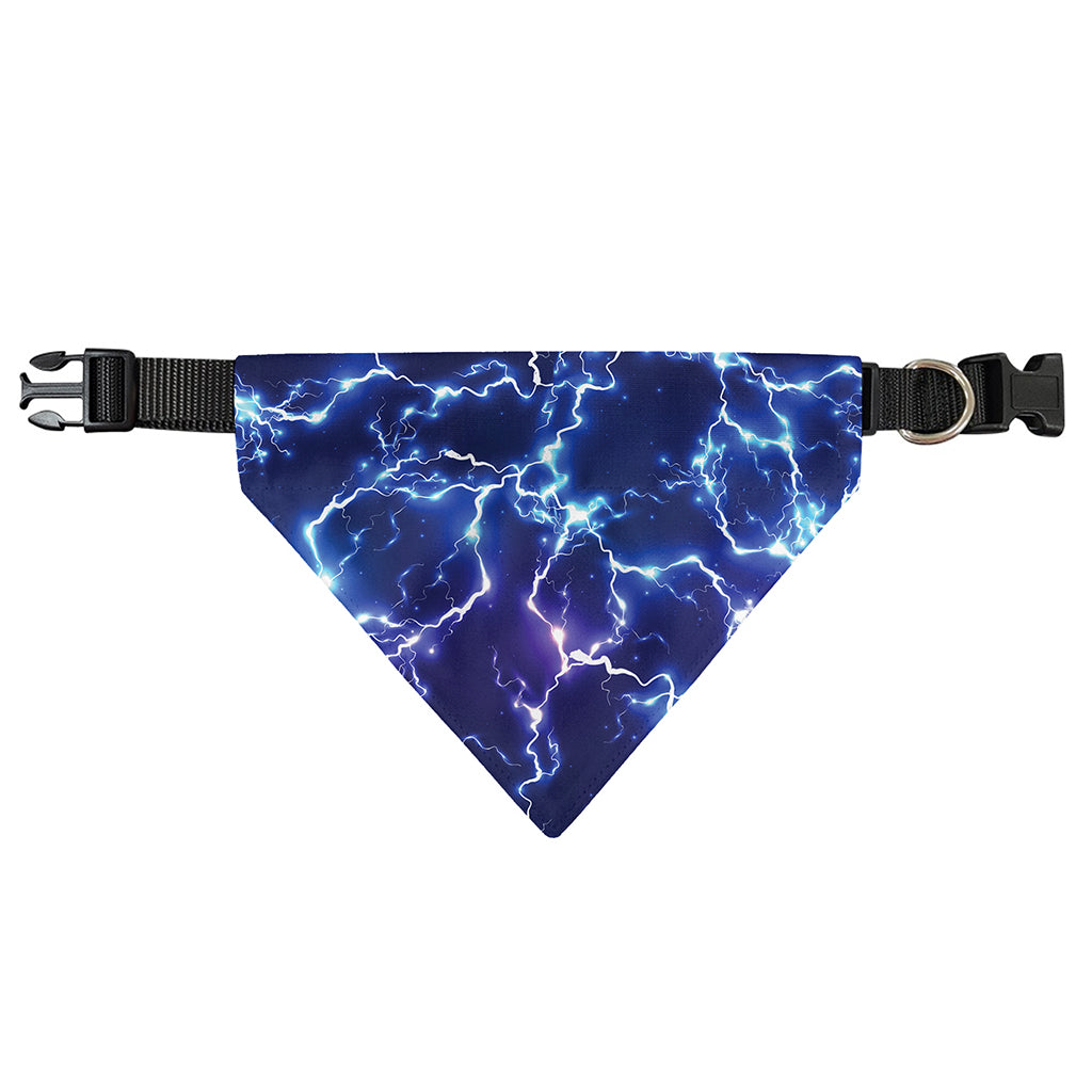 Blue And Purple Lightning Print Over The Collar Dog Bandana