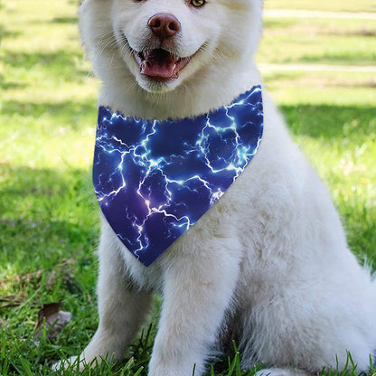 Blue And Purple Lightning Print Over The Collar Dog Bandana