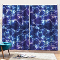Blue And Purple Lightning Print Pencil Pleat Curtains