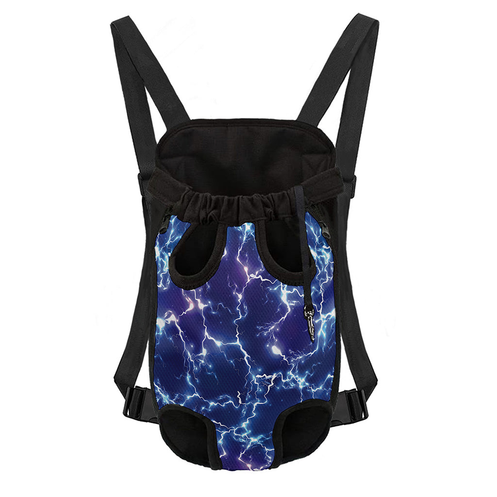 Blue And Purple Lightning Print Pet Carrier Backpack