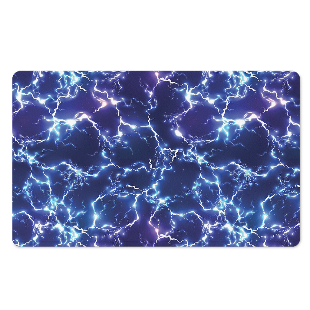 Blue And Purple Lightning Print Polyester Doormat