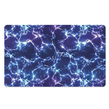 Blue And Purple Lightning Print Polyester Doormat