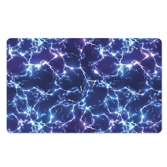 Blue And Purple Lightning Print Polyester Doormat