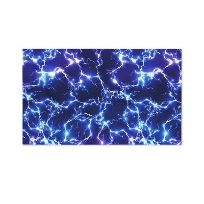 Blue And Purple Lightning Print Polyester Flag