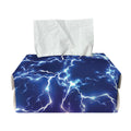 Blue And Purple Lightning Print Rectangle Tissue Box Cover