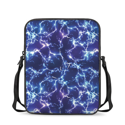 Blue And Purple Lightning Print Rectangular Crossbody Bag