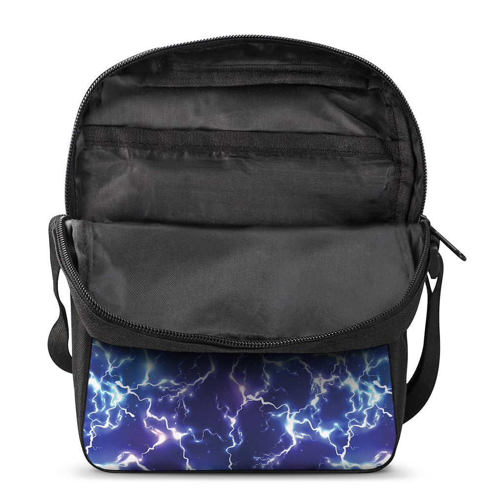Blue And Purple Lightning Print Rectangular Crossbody Bag