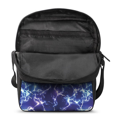 Blue And Purple Lightning Print Rectangular Crossbody Bag