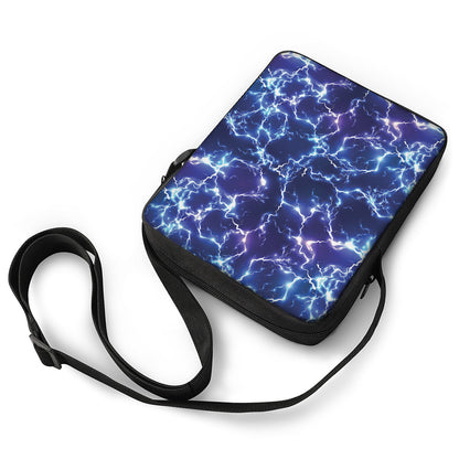 Blue And Purple Lightning Print Rectangular Crossbody Bag