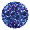 Blue And Purple Lightning Print Round Blanket