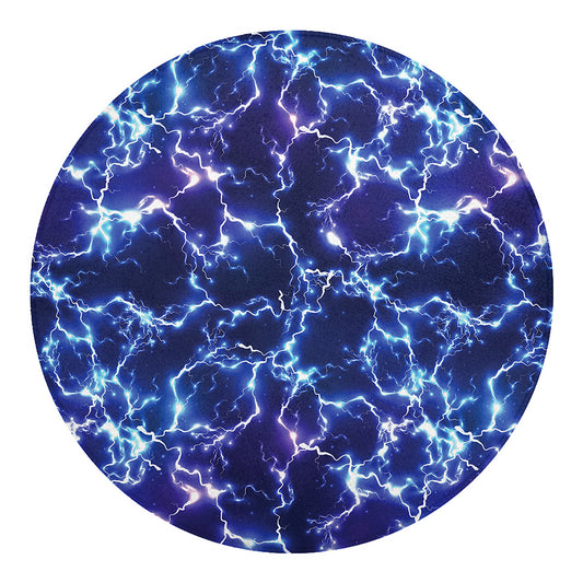 Blue And Purple Lightning Print Round Blanket