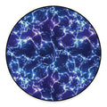 Blue And Purple Lightning Print Round Floor Mat