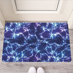 Blue And Purple Lightning Print Rubber Doormat