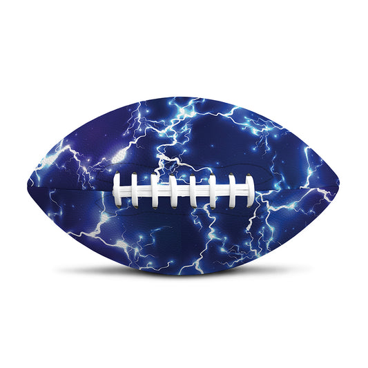 Blue And Purple Lightning Print Rugby Ball