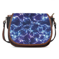 Blue And Purple Lightning Print Saddle Bag