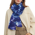 Blue And Purple Lightning Print Scarf