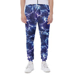 Blue And Purple Lightning Print Scuba Joggers