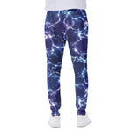 Blue And Purple Lightning Print Scuba Joggers