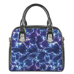 Blue And Purple Lightning Print Shoulder Handbag
