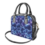 Blue And Purple Lightning Print Shoulder Handbag