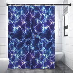 Blue And Purple Lightning Print Shower Curtain