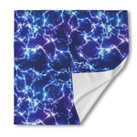 Blue And Purple Lightning Print Silk Bandana