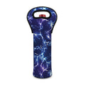 Blue And Purple Lightning Print Single Neoprene Wine Tote