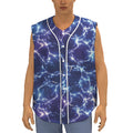Blue And Purple Lightning Print Sleeveless Baseball Jersey