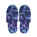 Blue And Purple Lightning Print Slippers