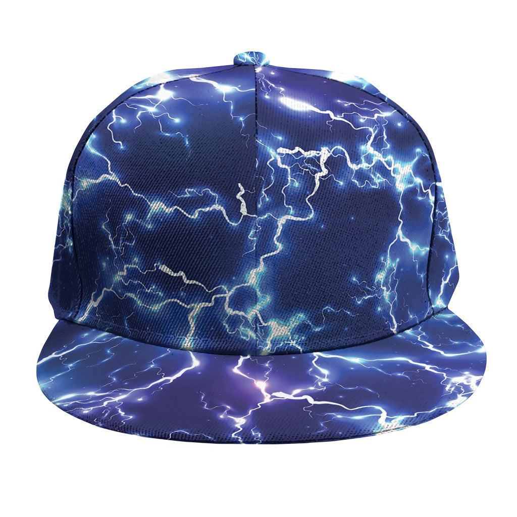 Blue And Purple Lightning Print Snapback Cap
