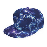 Blue And Purple Lightning Print Snapback Cap
