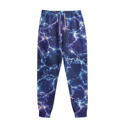 Blue And Purple Lightning Print Sweatpants