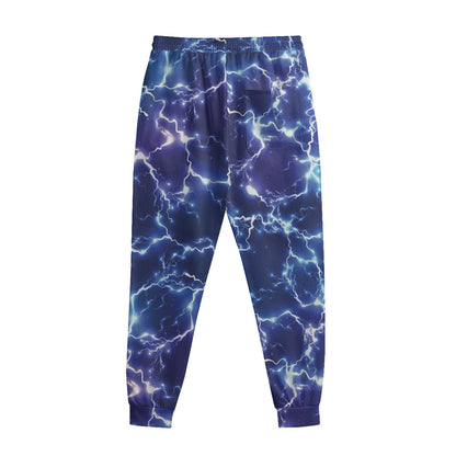 Blue And Purple Lightning Print Sweatpants
