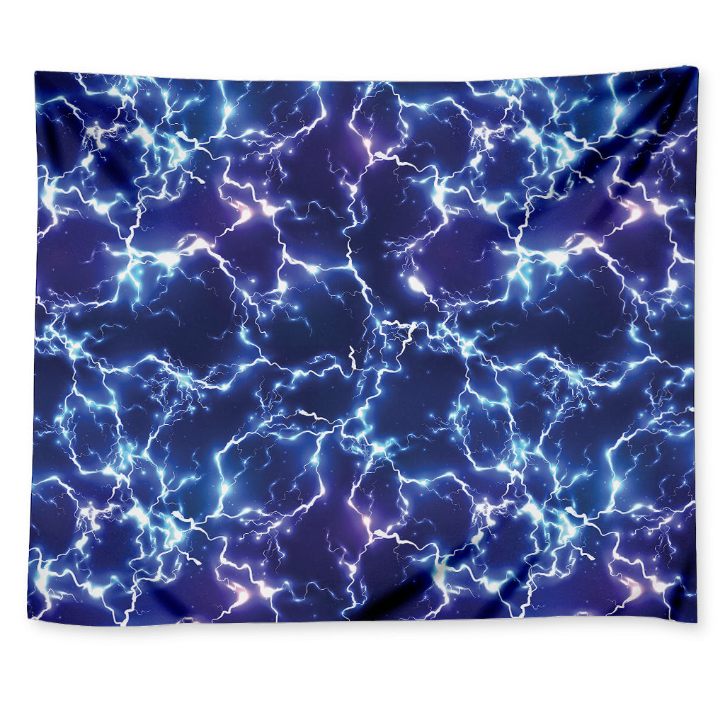 Blue And Purple Lightning Print Tapestry