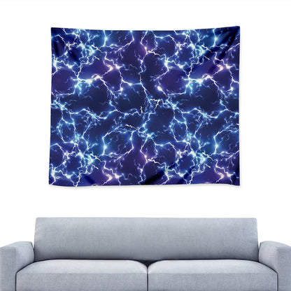 Blue And Purple Lightning Print Tapestry