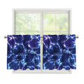 Blue And Purple Lightning Print Tier Curtains