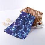 Blue And Purple Lightning Print Towel