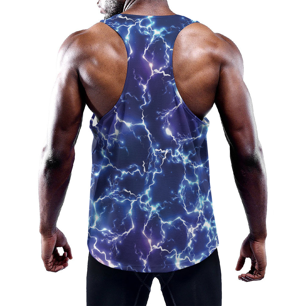 Blue And Purple Lightning Print Training Tank Top