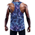 Blue And Purple Lightning Print Training Tank Top