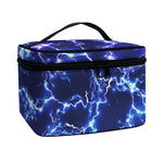 Blue And Purple Lightning Print Travel Makeup Bag