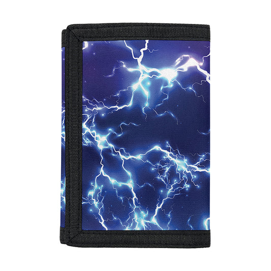 Blue And Purple Lightning Print Trifold Wallet