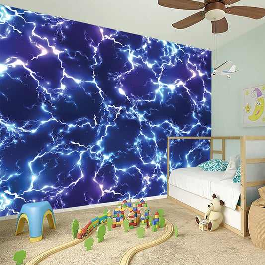 Blue And Purple Lightning Print Wall Sticker