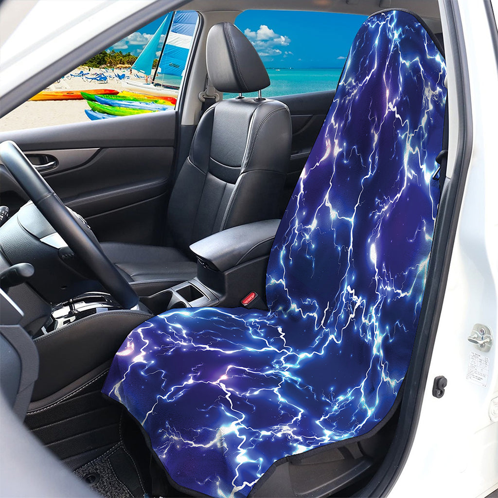 Blue And Purple Lightning Print Waterproof Car Seat Cover