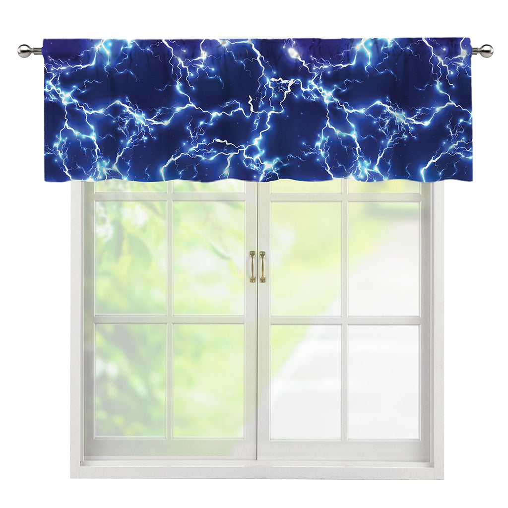Blue And Purple Lightning Print Window Valance