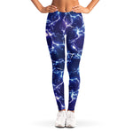 Blue And Purple Lightning Print Women's Leggings